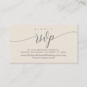 Tarjeta De Recepción Boda Celebración en línea RSVP, moderna