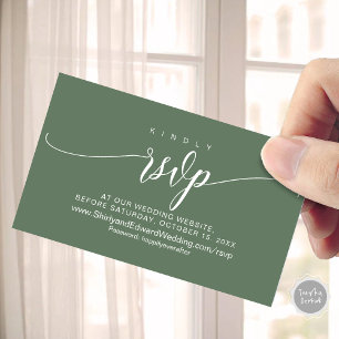 Tarjeta De Recepción Boda Celebración en línea RSVP, moderna