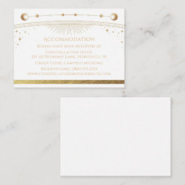 Tarjeta De Recepción Boda celeste de oro blanco místico