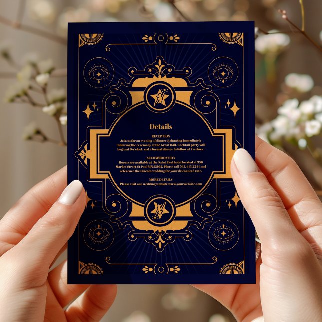 Tarjeta De Recepción Boda Celestial Elegante (Subido por el creador)