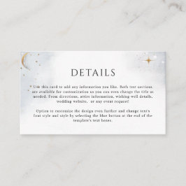 Tarjeta De Recepción Boda Celestial Elegante (U Otro)