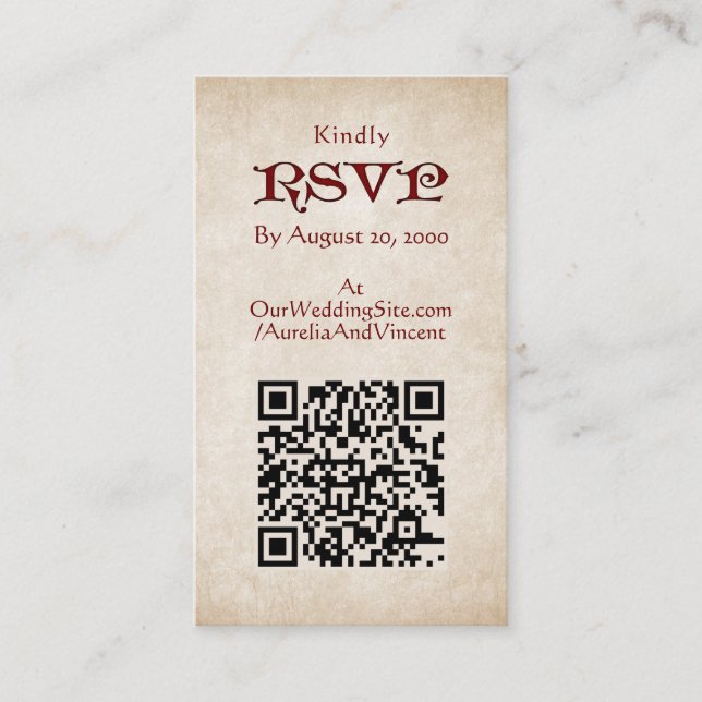 Tarjeta De Recepción Boda Celta de espadas (Anverso)