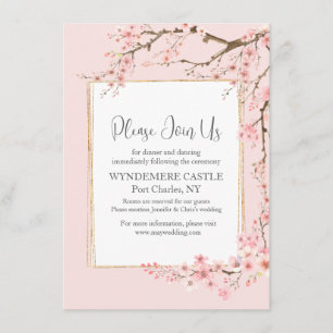 Tarjeta De Recepción Boda Cherry Blossom