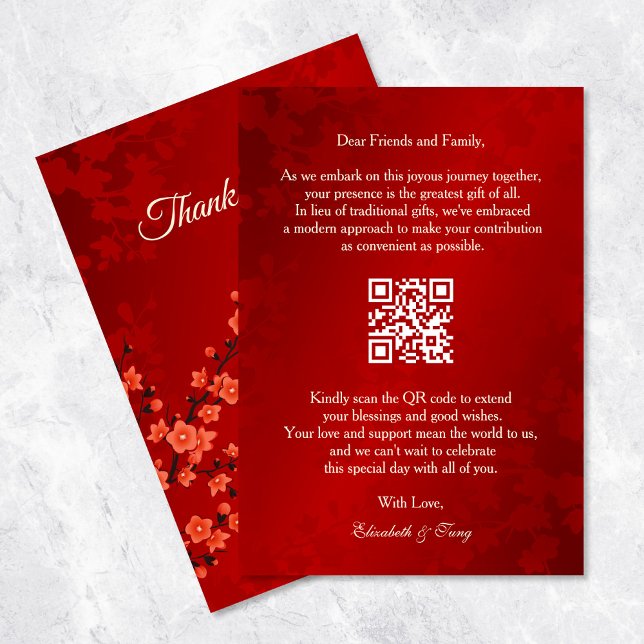 Tarjeta De Recepción Boda chino QR Code Money Gift (Subido por el creador)