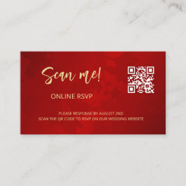 Tarjeta De Recepción Boda chino QR Code RSVP Online