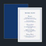 Tarjeta De Recepción Boda clásica azul elegante de la Marina<br><div class="desc">Tarjeta de gabinete de boda azul marino de estilo clásico con un diseño sencillo y mínimo con sus detalles rodeados de un borde doble. Los tipos de letra alternan entre y el guión elegante, un serif tradicional y sans serif minimalistas. Esta tarjeta de gabinete es excelente para un boda formal....</div>