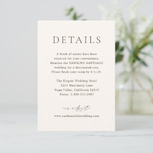 Tarjeta De Recepción Boda clásica elegante de marfil