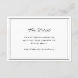 Tarjeta De Recepción Boda clásica elegante en blanco y negro