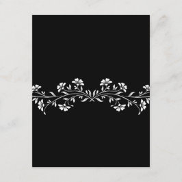 Tarjeta De Recepción Boda clásica elegante en blanco y negro