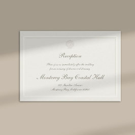 Tarjeta De Recepción Boda Clásica Moderna de Concha Costera Náutica