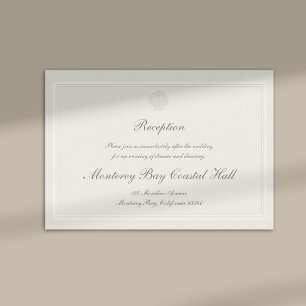 Tarjeta De Recepción Boda Clásica Moderna de Concha Costera Náutica