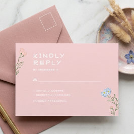 Tarjeta De Recepción Boda Clásica Retro Floral Groovy Boho