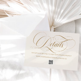 Tarjeta De Recepción Boda clásica simple de marfil negro
