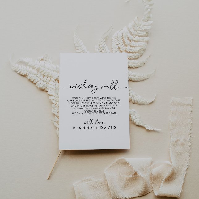 Tarjeta De Recepción Boda clásico blanco negro deseando lo mejor (Subido por el creador)