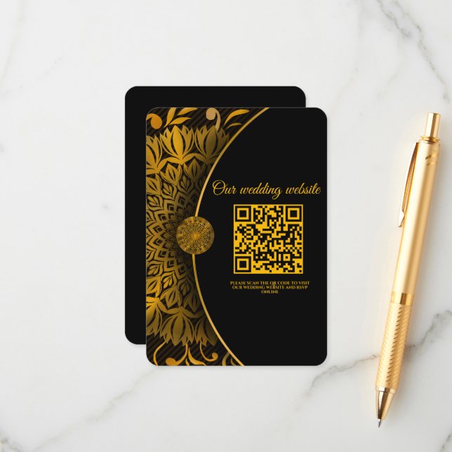 Tarjeta De Recepción Boda clásico elegante de Mandala (Anverso/Reverso In Situ)