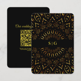 Tarjeta De Recepción Boda clásico elegante de Mandala