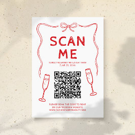 Tarjeta De Recepción Boda Código QR Doodle