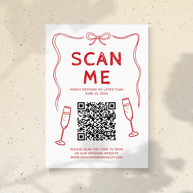 Tarjeta De Recepción Boda Código QR Doodle (Subido por el creador)