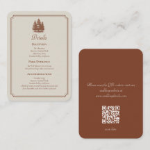 Boda Código QR Otoño Terracota Rústica Bosque