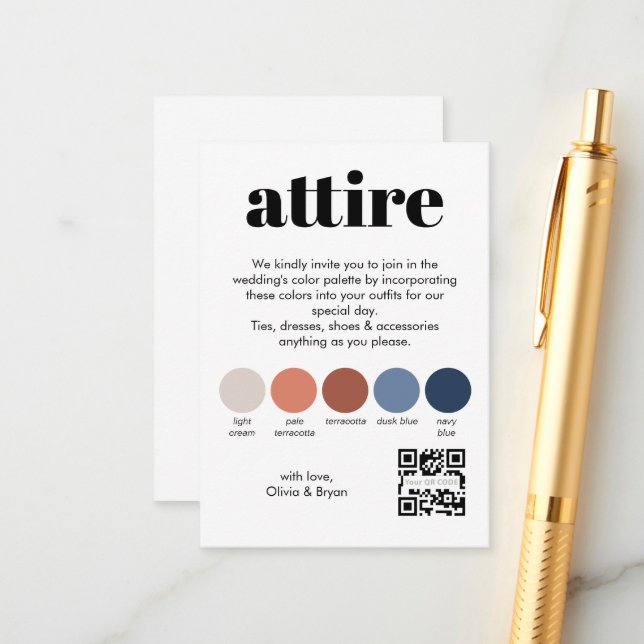 Tarjeta De Recepción Boda | Código QR vertical (Anverso/Reverso In Situ)