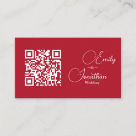 Tarjeta De Recepción Boda Compacta de Tamaño Chic Editorial Deep Red