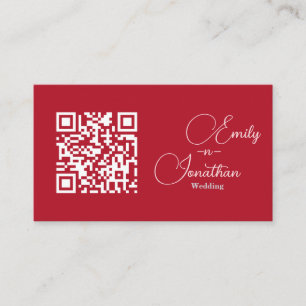 Tarjeta De Recepción Boda Compacta de Tamaño Chic Editorial Deep Red