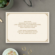 Boda con borde de crema y oro
