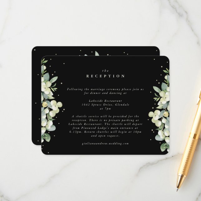 Tarjeta De Recepción Boda con Coprosma+Eucalipto (Anverso/Reverso In Situ)