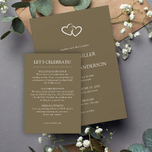 Tarjeta De Recepción Boda con Elementos Simples Modernos y Elegantes