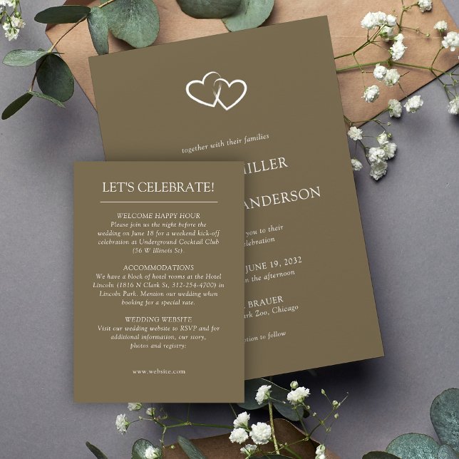 Tarjeta De Recepción Boda con Elementos Simples Modernos y Elegantes (Subido por el creador)