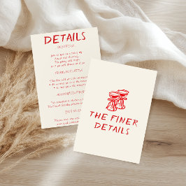 Tarjeta De Recepción Boda con escritura de pincel rojo moderno