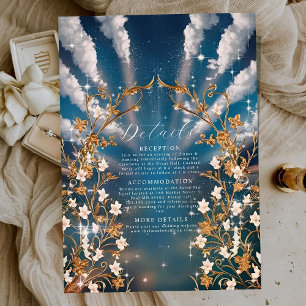 Tarjeta De Recepción Boda con tema floral barroco de amor eterno