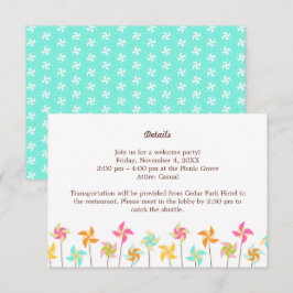 Tarjeta De Recepción Boda con temas coloridos del volante