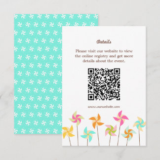 Tarjeta De Recepción Boda con temas coloridos del volante