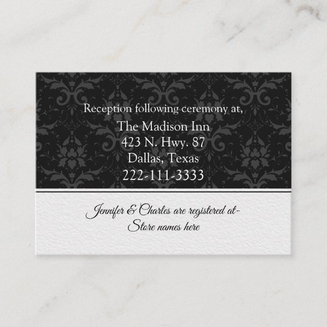 Tarjeta De Recepción Boda Contemporánea Chic (Anverso)