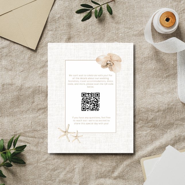 Tarjeta De Recepción Boda costero elegante (Coastal Elegance Seaside Wedding Enclosure Card)