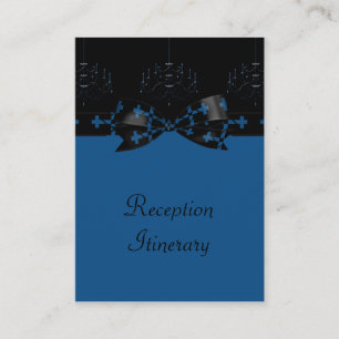 Tarjeta De Recepción Boda cruzado y araña gótica azul y negro