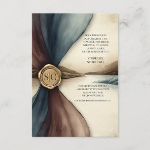 Tarjeta De Recepción Boda de Acuarela con Sello de Ombre de Ciruela y A