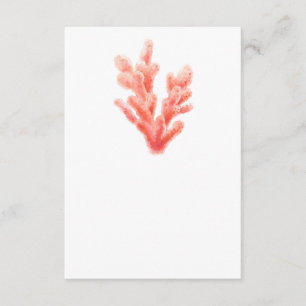Tarjeta De Recepción Boda de acuarela coral de un lado de arte