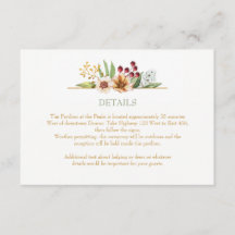 Boda de acuarela de flores silvestres de otoño Sag