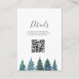 Tarjeta De Recepción Boda de acuarela de invierno