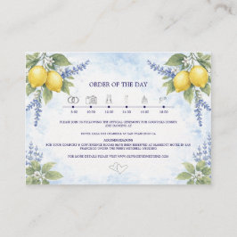 Tarjeta De Recepción Boda de Acuarela de Limón y Lavanda