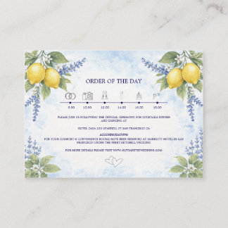 Tarjeta De Recepción Boda de Acuarela de Limón y Lavanda