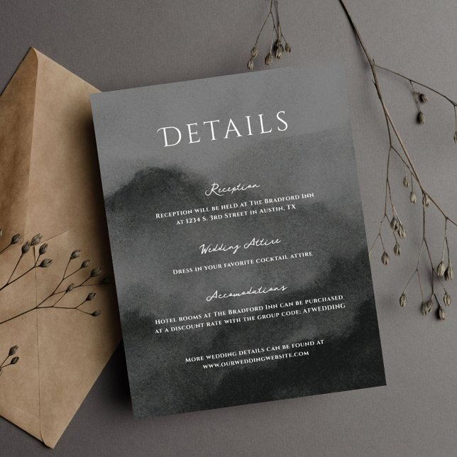 Tarjeta De Recepción Boda de acuarela de montaña Misty (Subido por el creador)