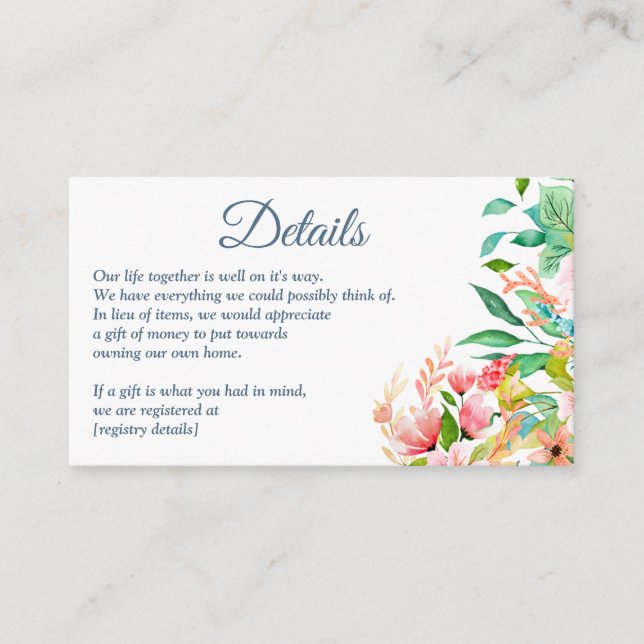 Tarjeta De Recepción Boda de acuarela de playa tropical (Anverso)