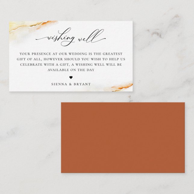 Tarjeta De Recepción Boda de acuarela del desierto bohemio deseando lo  (Anverso / Reverso)