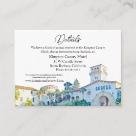 Tarjeta De Recepción Boda de acuarela del tribunal de Santa Bárbara