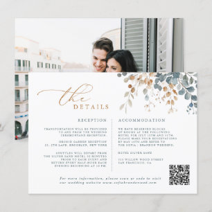 Tarjeta De Recepción Boda de acuarela floral suave de tono de tierra