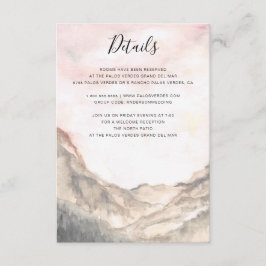 Tarjeta De Recepción Boda de acuarela rosa de montaña simple