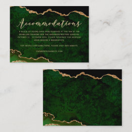 Tarjeta De Recepción Boda de Agate Purpurina de Oro Verde